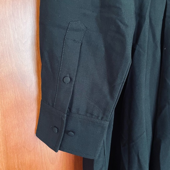 Pomander Place Black Annalise Dress Mini Long Sleeve Pleated Size XL NEW - Picture 6 of 11